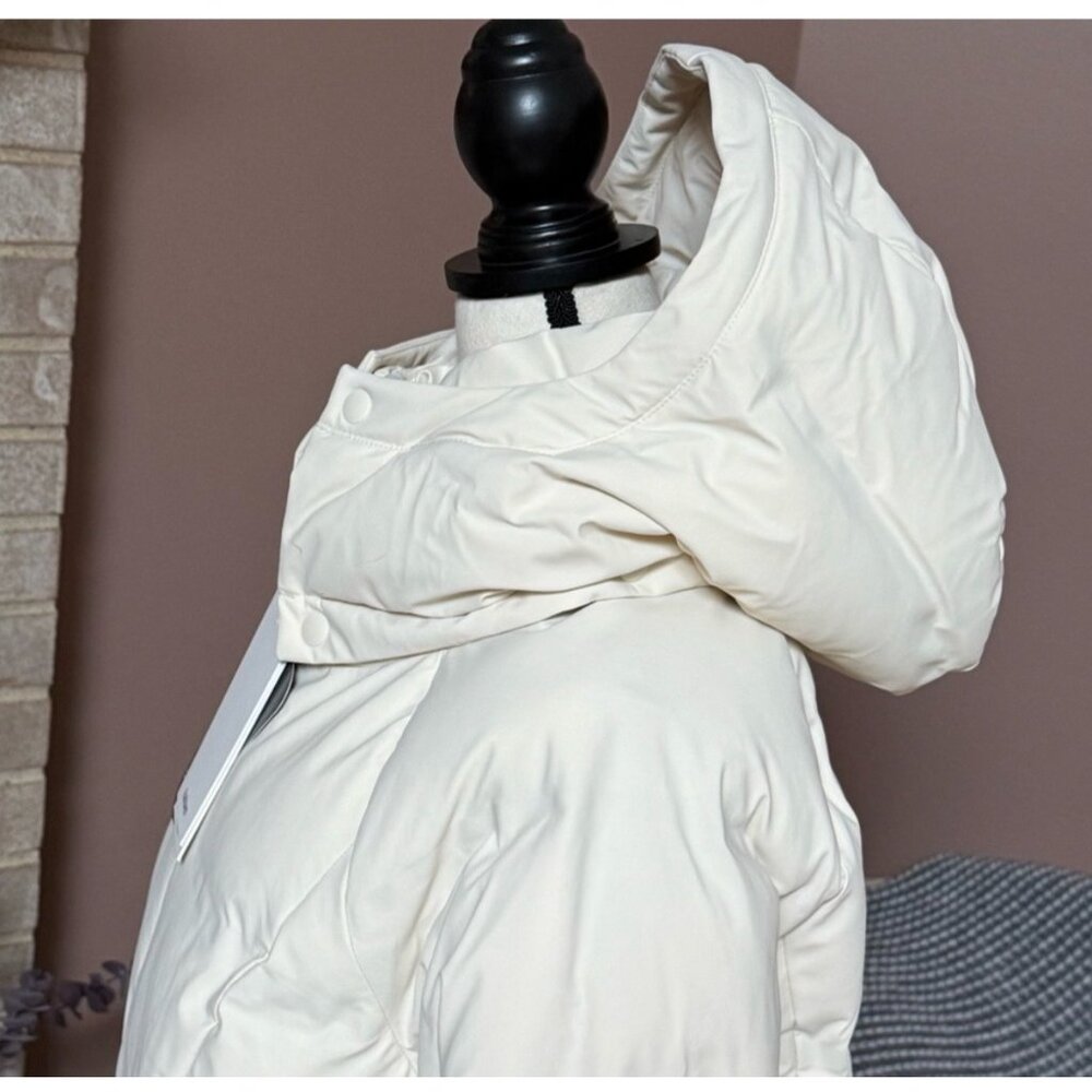 Halfdays Georgie Puffer Jacket Oatmilk XL, New with tags, Removable Hood - Picture 5 of 9